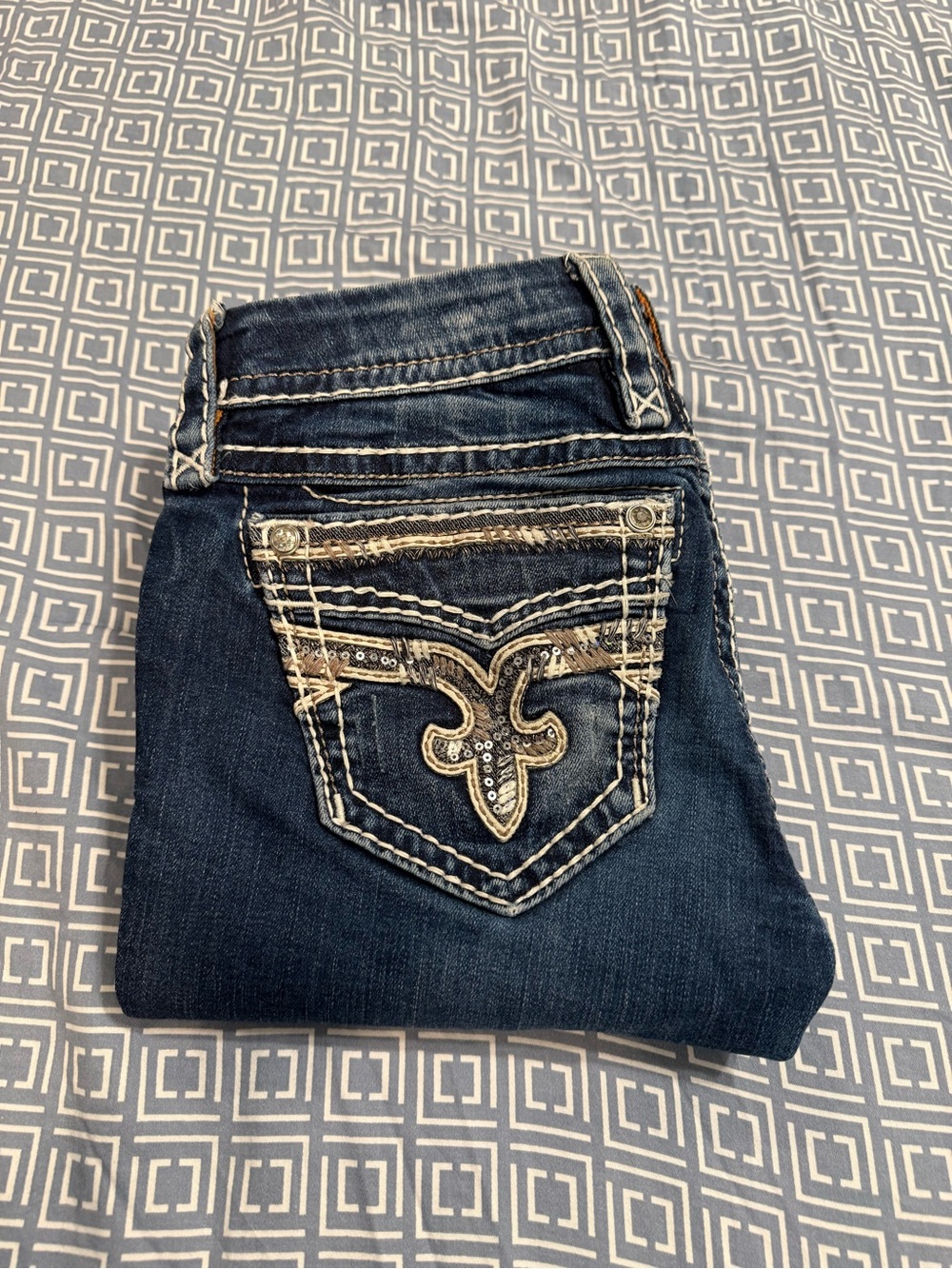 Rock Revival Women's Dark Indigo Skinny Jeans with Embroidered Pocket